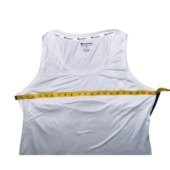 Champion Sleeveless Crew Neck Active Open Back Active Tank Top Sz XXL Womens Whi - Picture 6 of 14